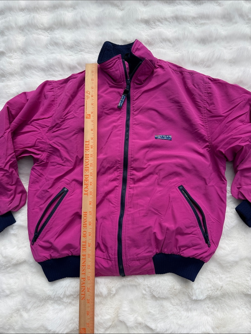 Vintage Eddie Bauer fleece lined windbreaker ski jacket - women’s medium magenta - Picture 3 of 9